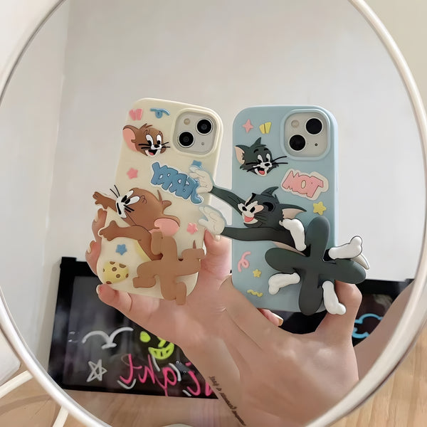 3D Running Cartoon Flexible Silicone Soft Case for iPhone 13 14 & 15 Series