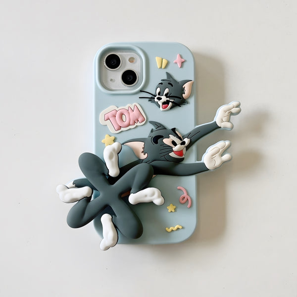 3D Running Cartoon Flexible Silicone Soft Case for iPhone 13 14 & 15 Series