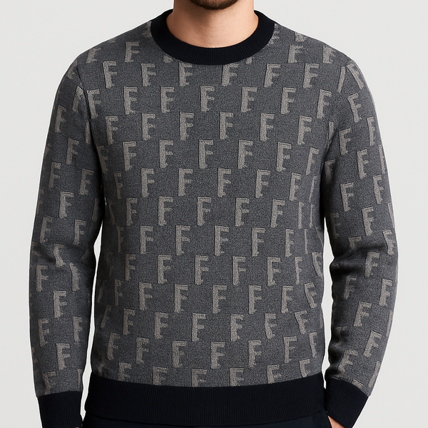 Luxury Elegant Monogram Knit Pullover for Men