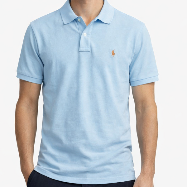 Premium Men’s Blue Polo T-Shirt With Embroidered Chest Logo