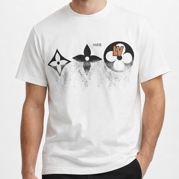 Luxury White Designer Drop Shoulder T‑Shirt for Men