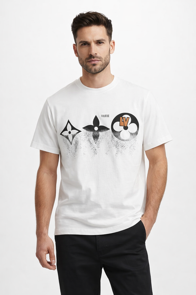 Luxury White Designer Drop Shoulder T‑Shirt for Men
