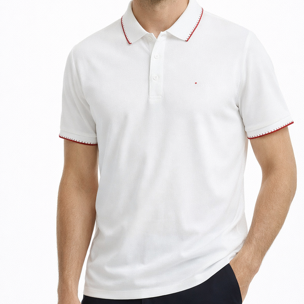 Luxury White Polo T-Shirt for Men  Premium Casual Regular Fit Collar Tee