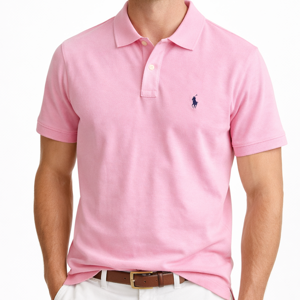 Premium Pink Polo T-Shirt for Men Classic Casual Fit