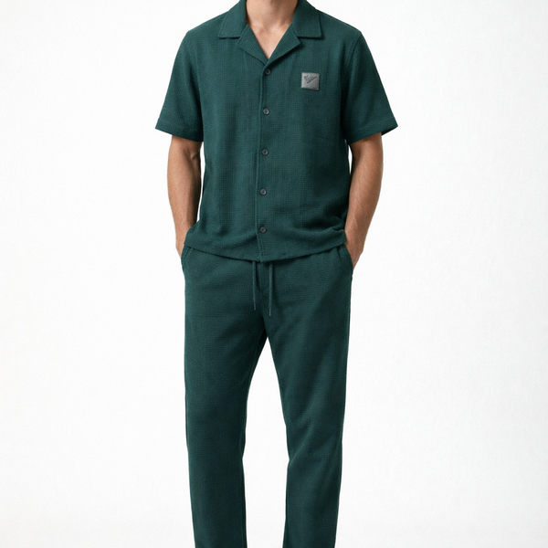 Premium Dark Emerald Co-Ord Lounge Set For Men