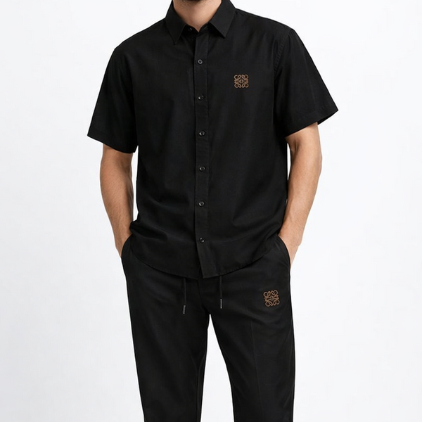 Premium Black Casual Shirt & Trouser Co-Ord Set for Men