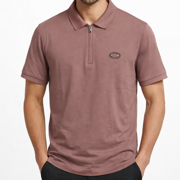Premium  Zip-Up Polo T-Shirt Stylish Designer Casual Wear for Men