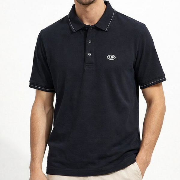 Elegant Men’s Black Polo T-Shirt Classic Elegant Regular Fit