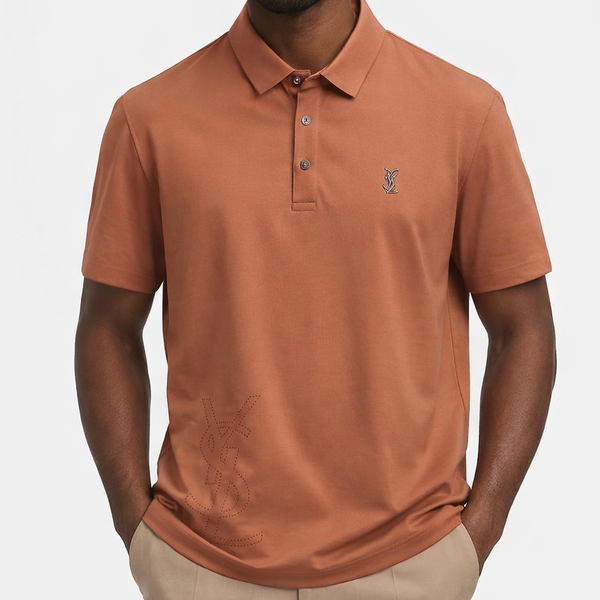 Luxurious Brown Polo T-Shirt for Men