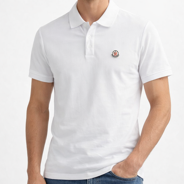 White Polo T-Shirt For Men Luxury Half Sleeve T-Shirt With Collar Neck