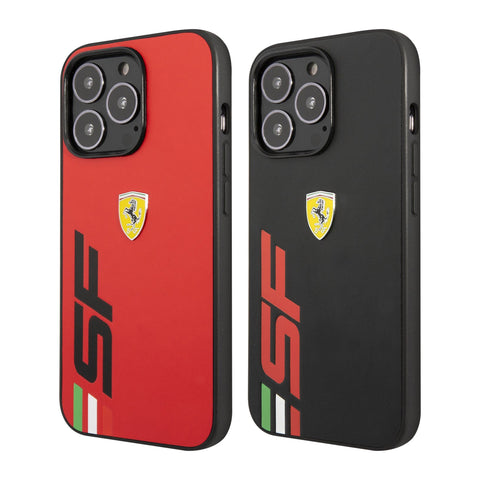 Ferrari Black Big SF Logo Leather Case for iPhone 11, 12, 13 & 14 Series & Galaxy Z Flip3, Flip4, Fold3, Fold4