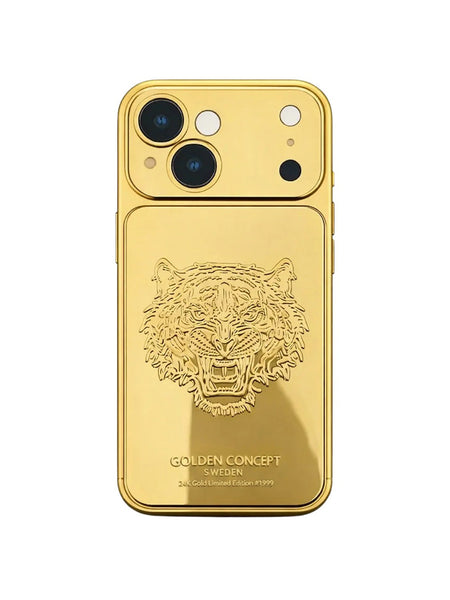 Golden Tiger Luxury Back Cover for iPhone 15, 16 & 17 Series