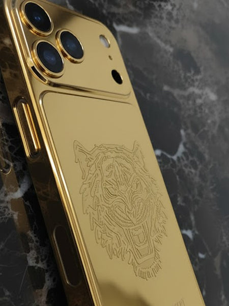 Golden Tiger Luxury Back Cover for iPhone 15, 16 & 17 Series