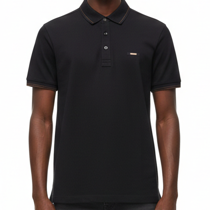 Imported  Classic Black Regular Fit Polo T-Shirt for Men