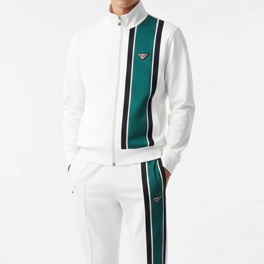 Premium White Tracksuit Set