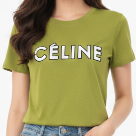 Classic Green Logo T-Shirt for Women  Elegant & Modern Style