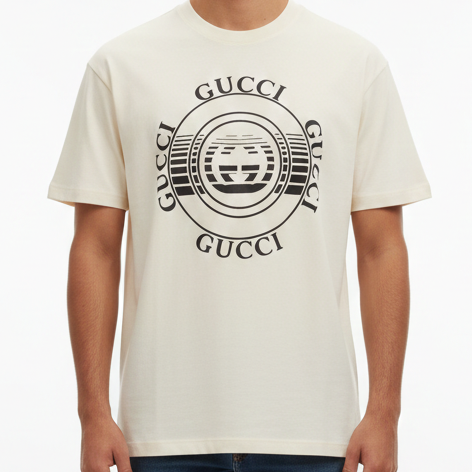 Luxury Cream Designer Graphic T-Shirt – Iconic Style Edition