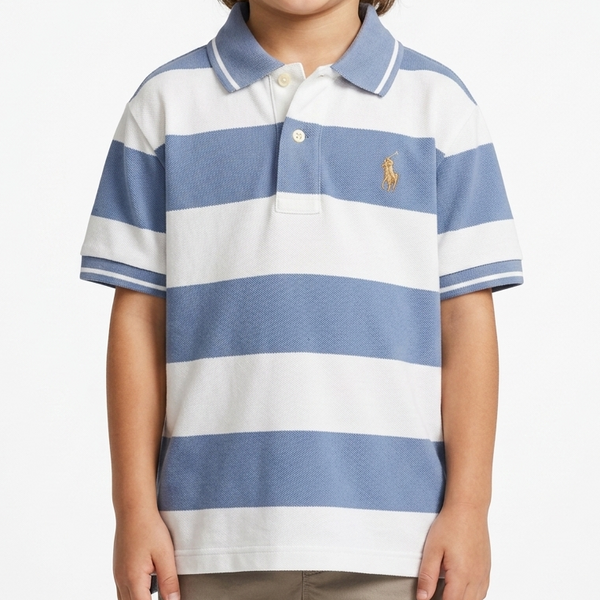 Kids Classic Striped Polo T-Shirt Soft & Stylish Everyday Wear