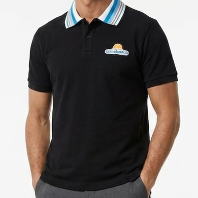 Premium Black Polo T-Shirt with Contrast Collar for Men