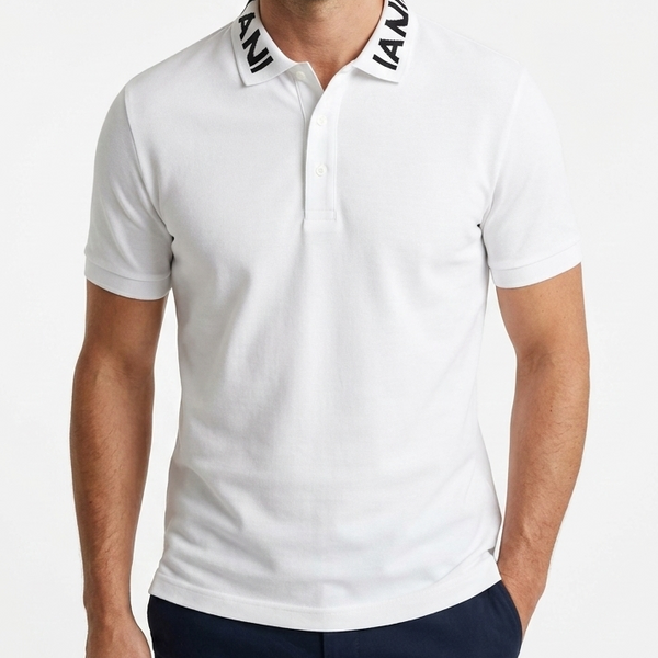 Premium White Designer Polo Shirt Modern Regular Fit Style