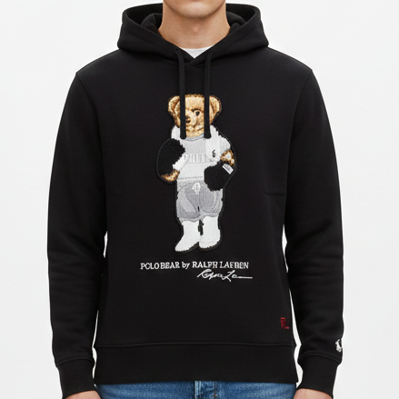 Luxury Bear Signature Black Hoodie – Premium Casual Wear