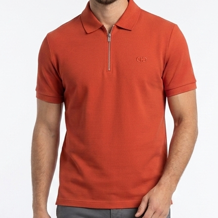 Luxury  Zip Polo T-Shirt Premium Smart Casual Style for Men