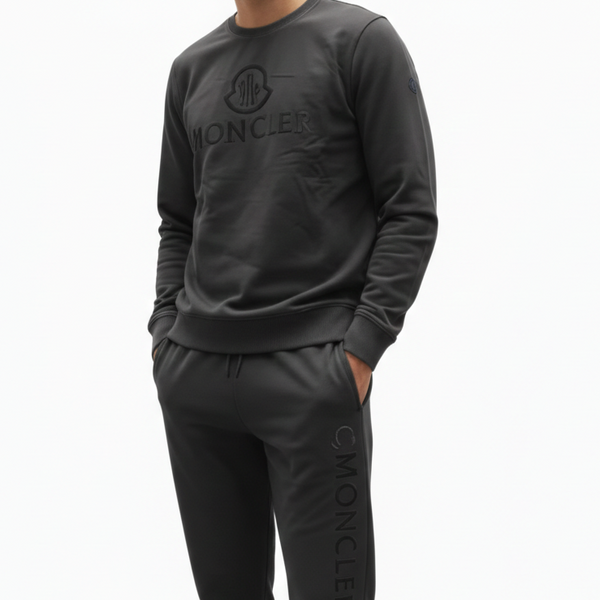 Elite Charcoal Monochrome Men’s Luxury Track Set