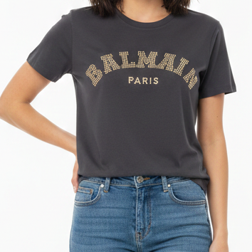 Women’s Dark Grey Logo T-Shirt  Elegant Casual Luxury Style