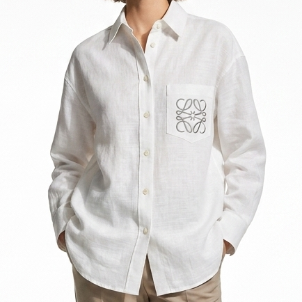 Women's Anagram Logo  Shirt Premium Casual Button-Down Top