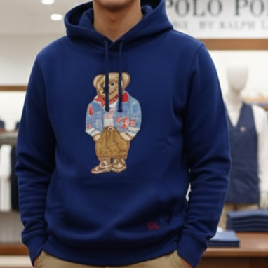 Luxury  Bear Classic Blue Hoodie – Stylish, Fun & Premium