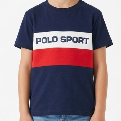 Kids Polo Sport Colorblock  T-Shirt – Navy Blue Casual Wear