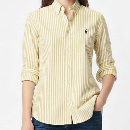 Women’s Premium Striped Shirt  Elegant Full-Sleeve Classic Fit Top