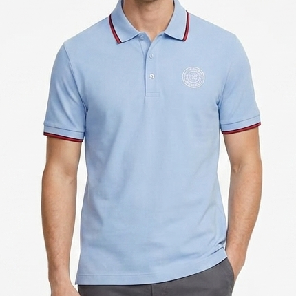 Premium Men’s Sky Blue Polo T-Shirt with Contrast Trim