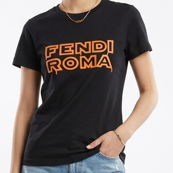 Women's Premium Black Graphic Logo T-Shirt Stylish Round Neck Casual Tee