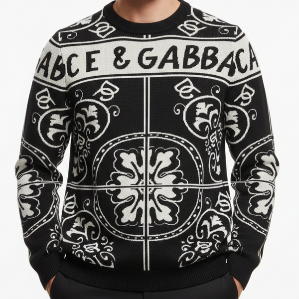 Imported Logo-Print Woolen Pullover