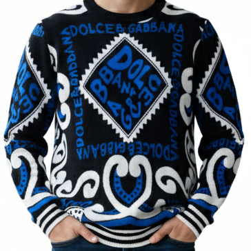 Bold Printed Knit Sweater  Luxury Style Statement