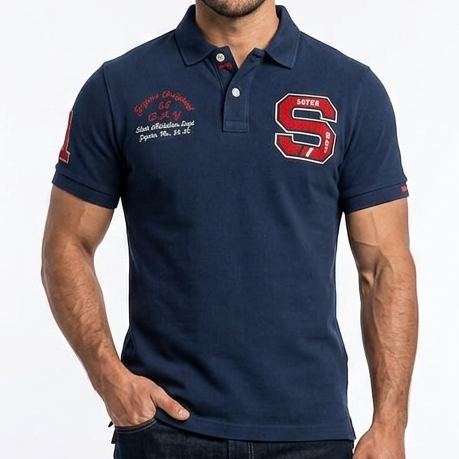Superdry Men's Navy Blue Graphic Polo T-Shirt | Premium Casual Fit