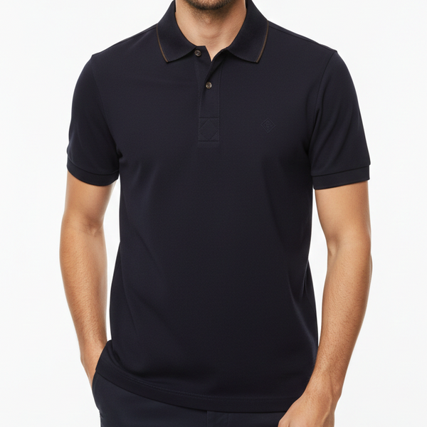 Men’s Premium Navy Blue Polo T-Shirt Classic Minimal Luxury Style