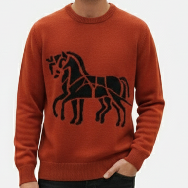 Men’s Classic Horse Graphic Knit Sweater