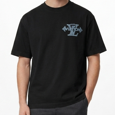 Luxury  Black  Oversized T-shirt With Brand Signature