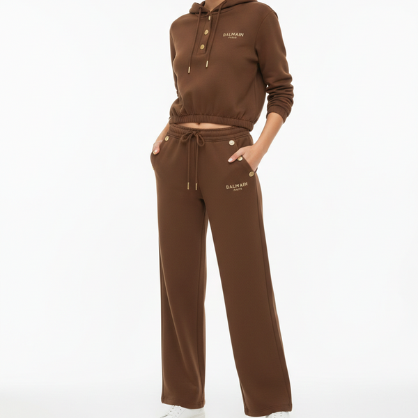 Premium Brown  Track Set with Gold Button Detailing