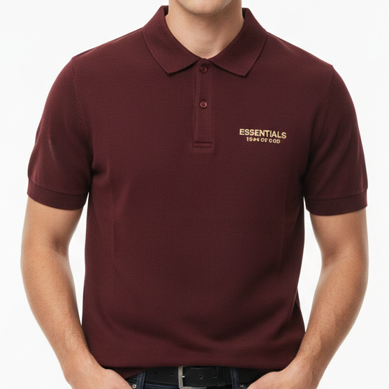Premium Luxury Maroon Polo T-Shirt – High-End Minimal Classic Design