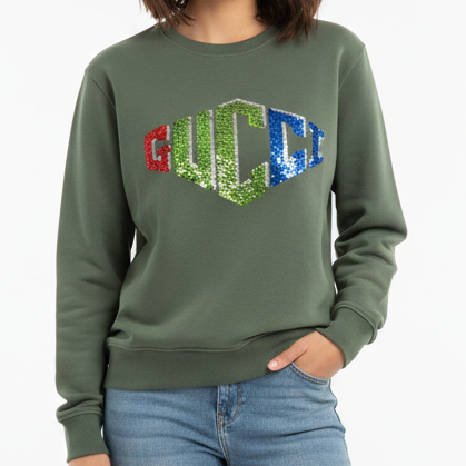 Men’s Green Logo Sweatshirt Premium Casual Style