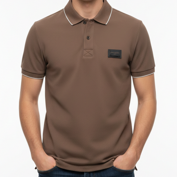 Men’s Premium Textured Polo T-Shirt  Classic Collar Casual Comfort Fit