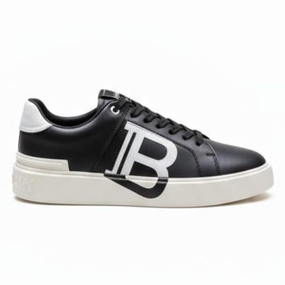 Men Premium Black Leather Sneakers