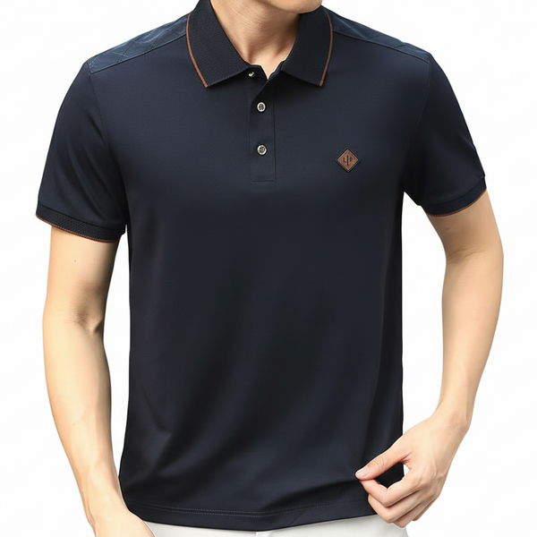 Men’s Premium Solid Polo T-Shirt Elegant Collar Detail Casual Wear