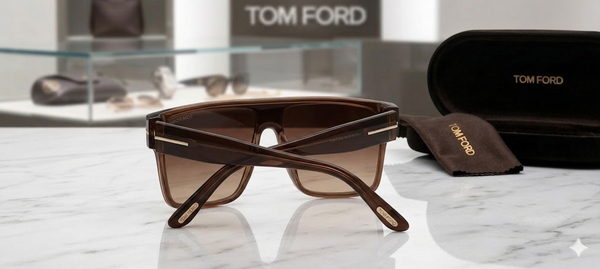 Luxury Oversized Brown Shield Sunglasses
