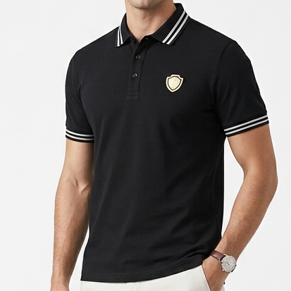Men’s Premium Polo T-Shirt – Striped Collar Casual Half Sleeve Cotton Tee