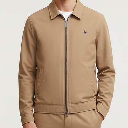 Branded Premium Zip-Up Brown Jacket