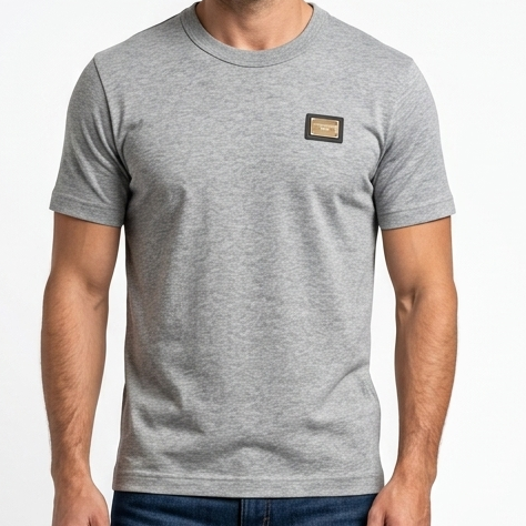 Premium Grey Regular Fit Crew Neck T-Shirt with Minimal Logo Detail